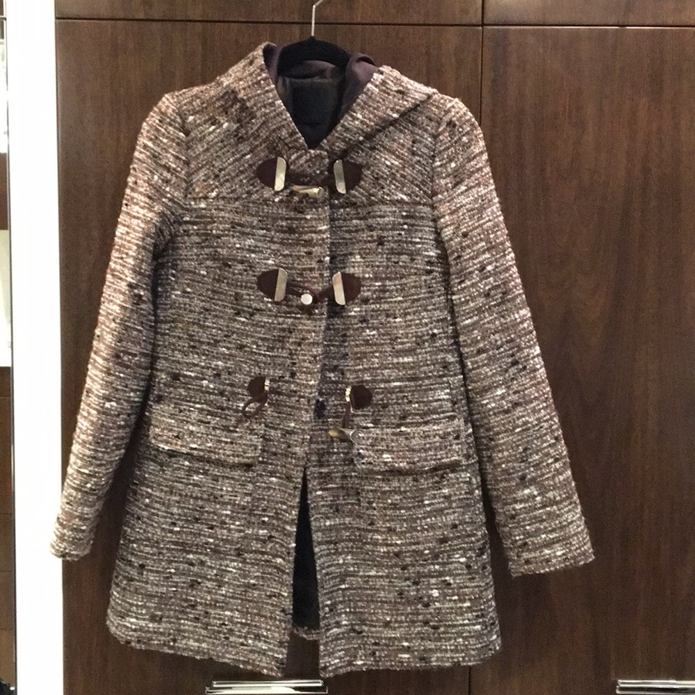 Pinko jacket, brown tweed with copper thread